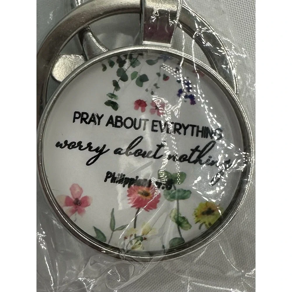 Ladies Inspiration Religious Christian Jewelry Bible Phil. 4:6 Keychain
